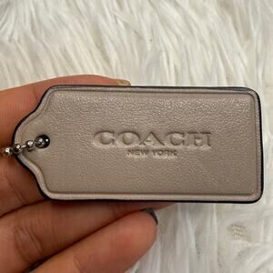 2" COACH Gray Fob Bag Charm Hang tag Hangtag